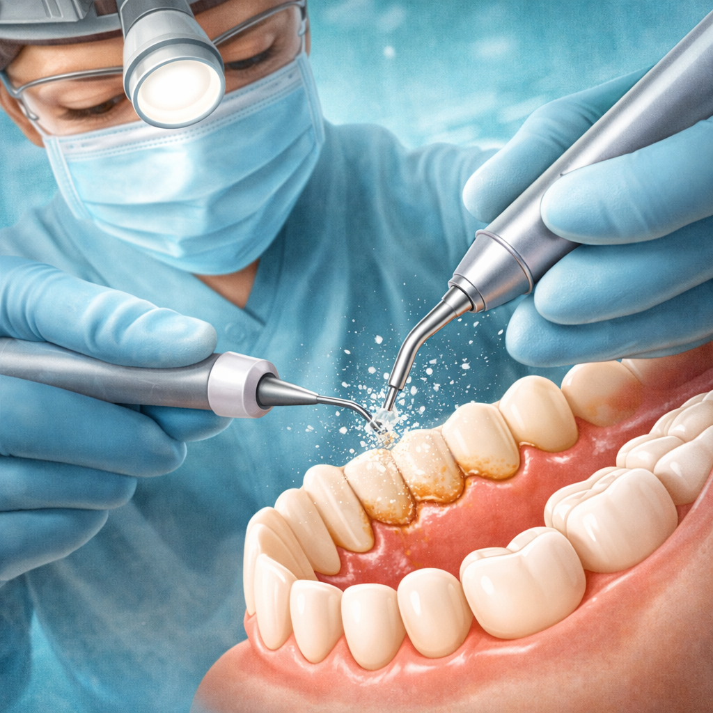 soin de prévention dentaire : détartrage du Dr Ronchini, dentiste sur Carbonne au sud de Toulouse spécialisée dans la parodontie (méthode Bonner), l'implantologie et l'orthodontie.