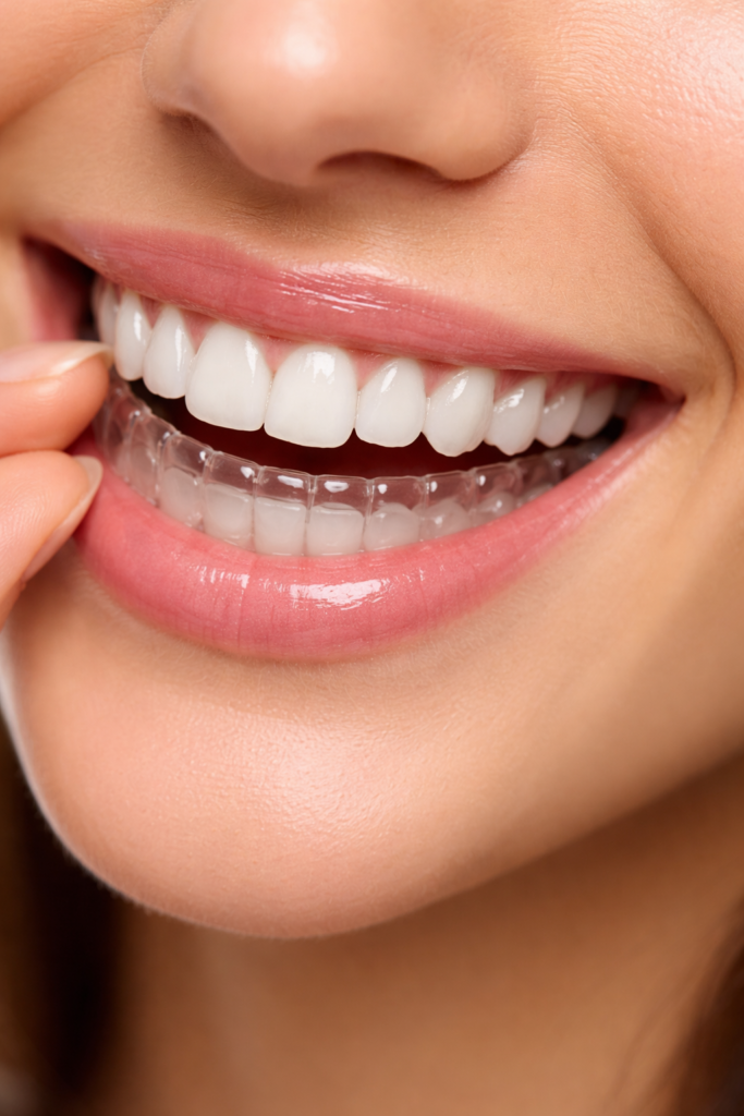 Pose d'aligneur invisible type invisalign sur carbonne